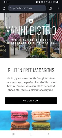 Yanni Bistro website on a phone